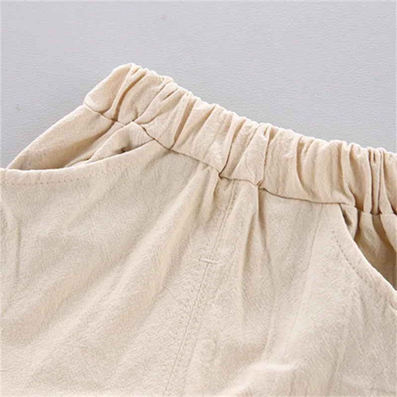 Summer Baby Feather Print Shirt and Shorts Set