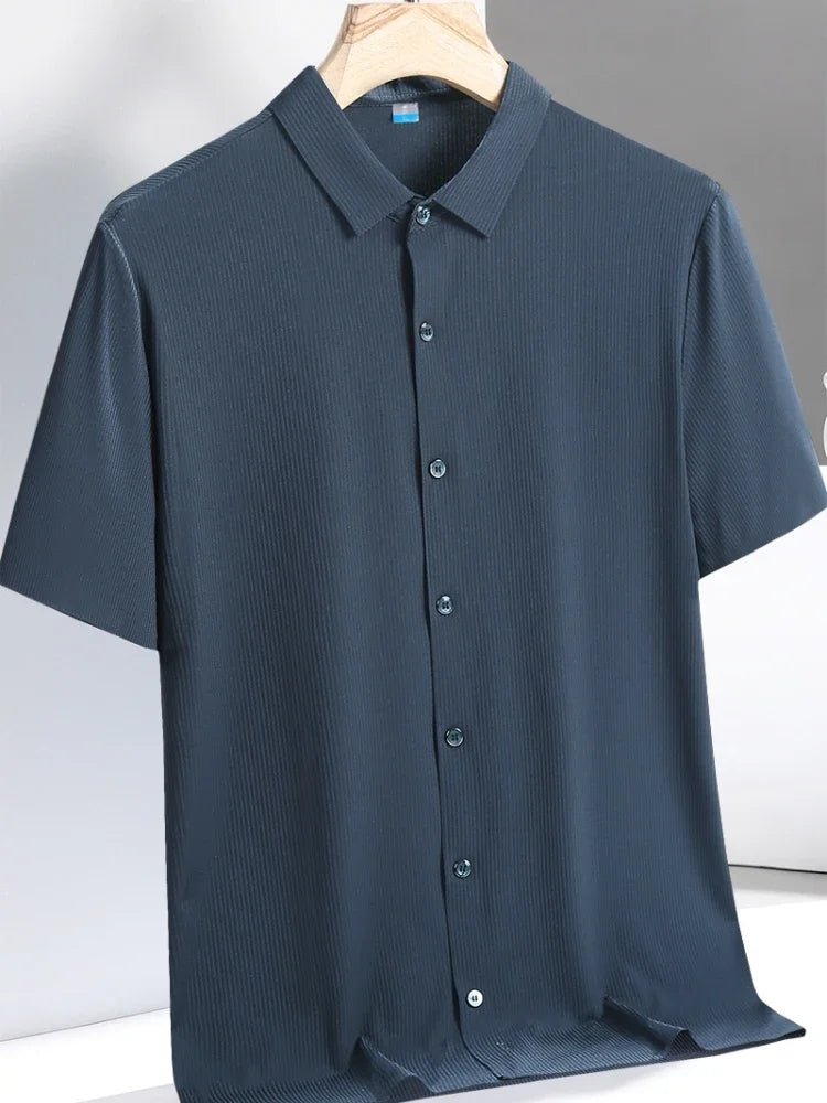 Plus Size Ice Silk Shirt