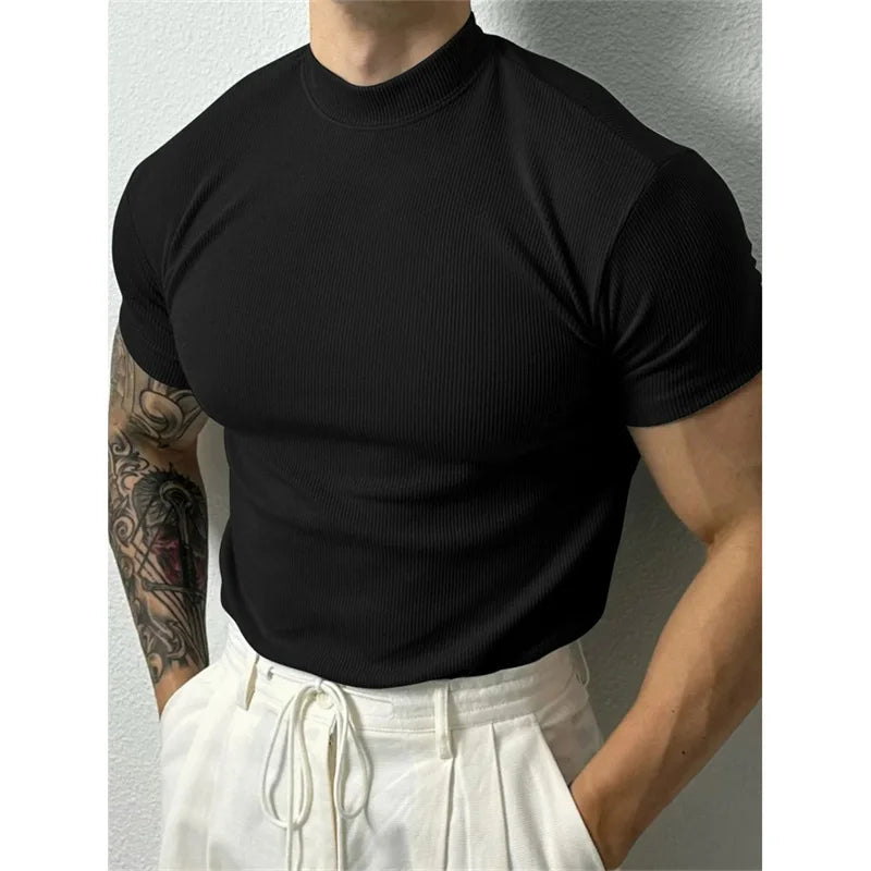 High Collar Fitness T-Shirt