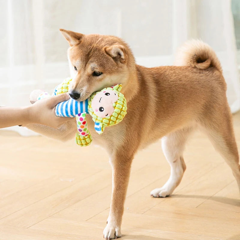 Cute Plush Interactive Squeaky Toy for Pet Dental Care