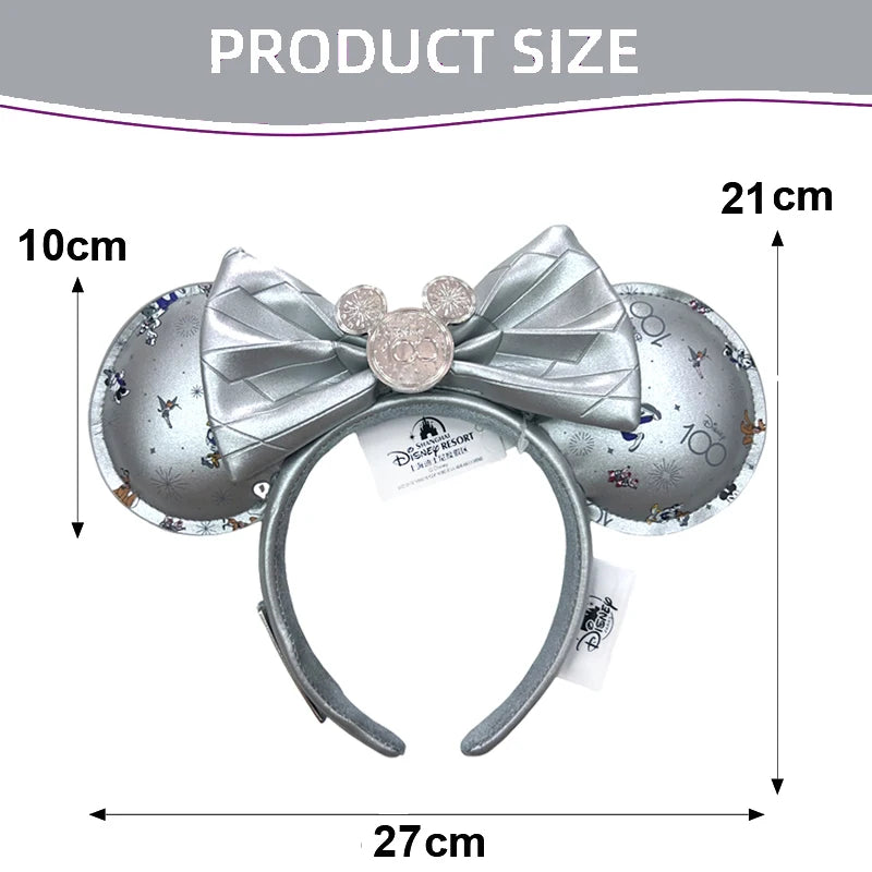 Disney 100th Anniversary Mickey Mouse Silver Ear Headband Gift