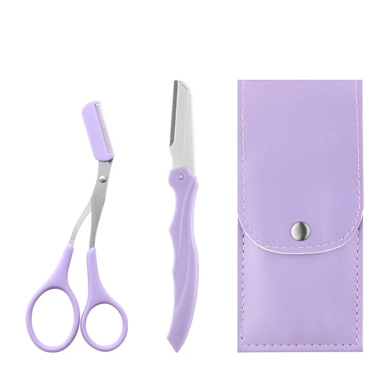 Stainless Steel Folding Eyebrow Trimmer Set