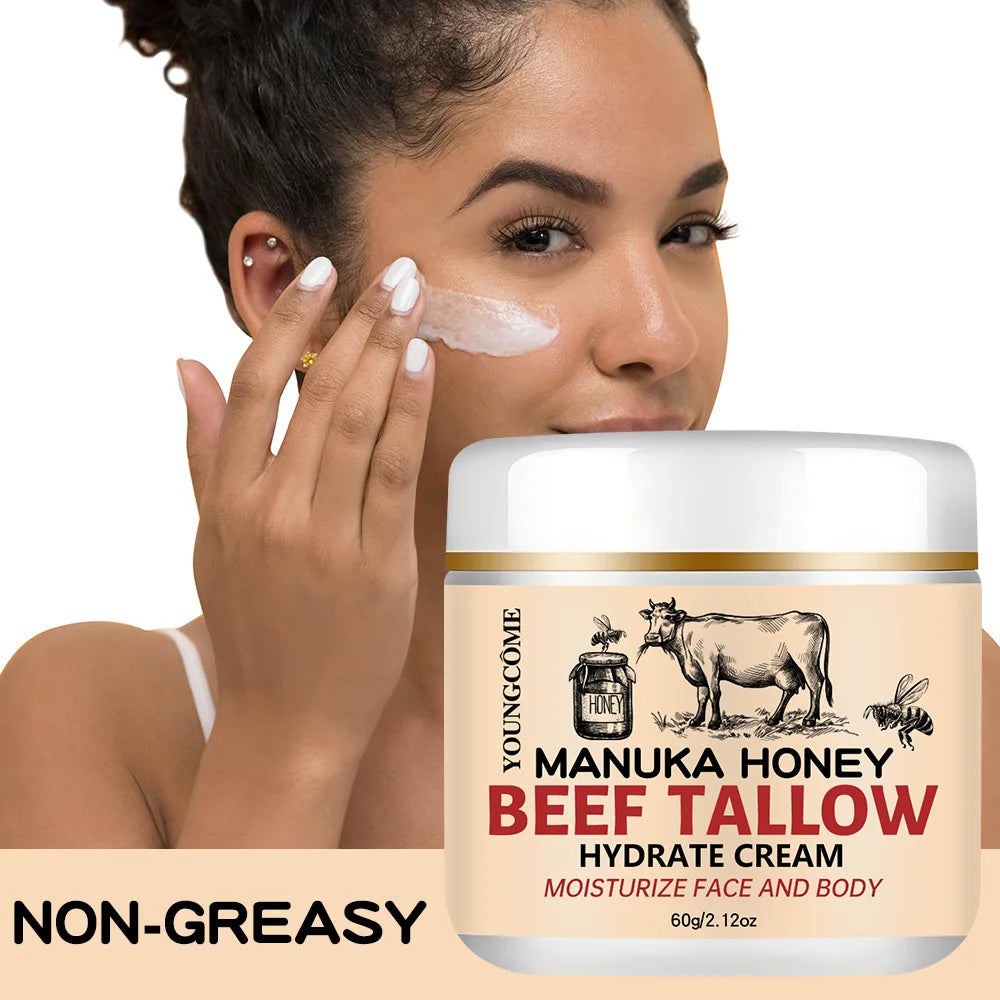 Beef Tallow Honey Balm Hydrating Nourishing Face and Body Cream