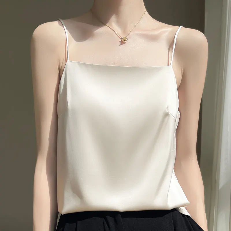 Korean Satin Sleeveless Tank Top
