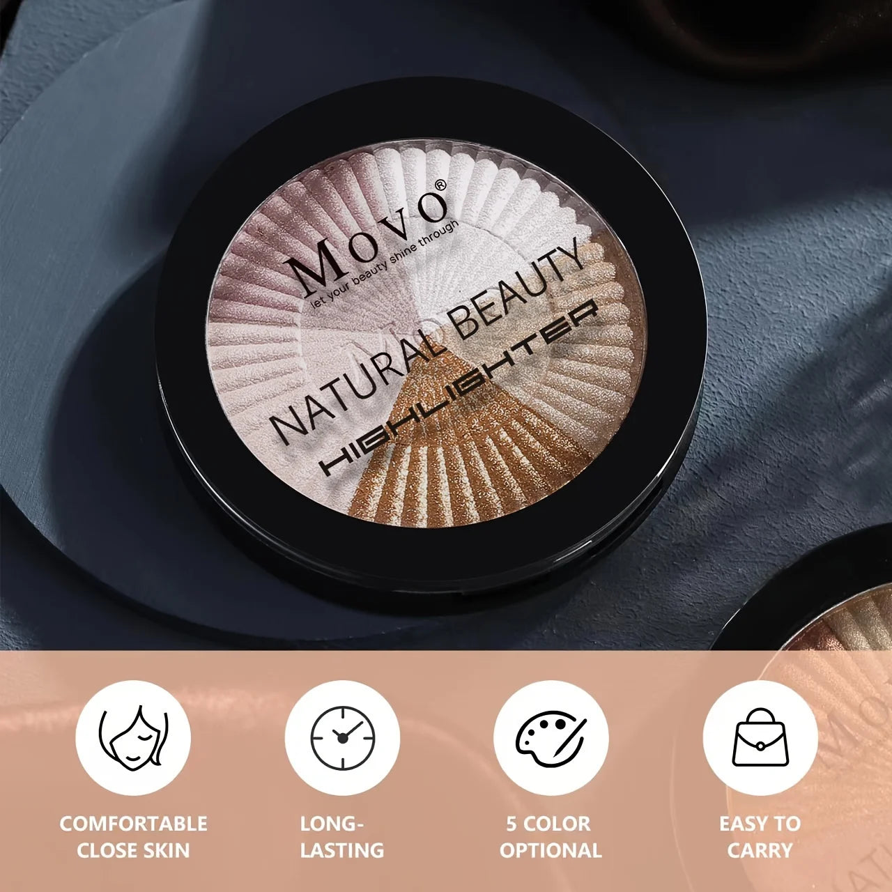 5-Color Shimmer Highlighter Palette
