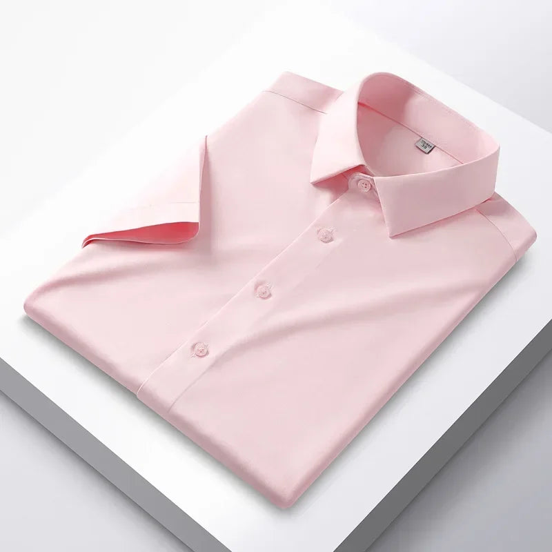 Premium Ice Silk Short-Sleeved Business Shirt