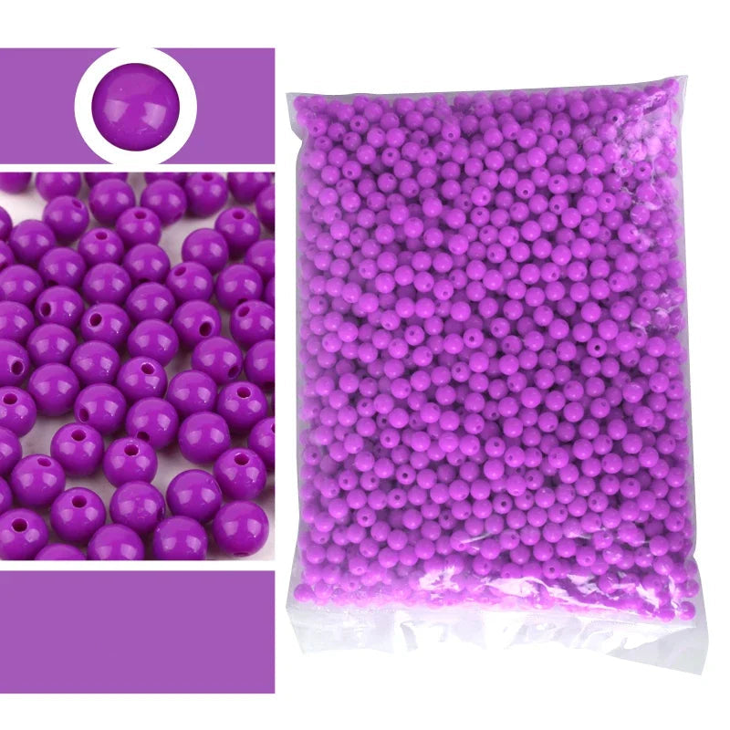 Candy Color Acrylic Round Beads Set