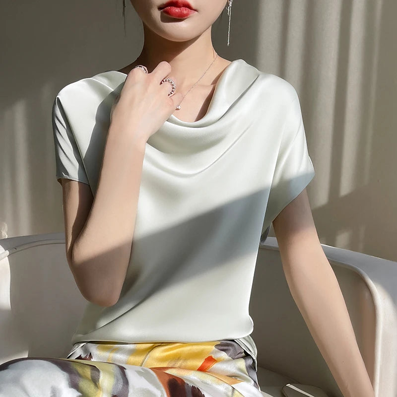 Silk Crew Neck T-shirts