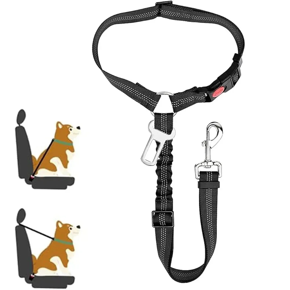 2-in-1 Adjustable Dog Car Seatbelt