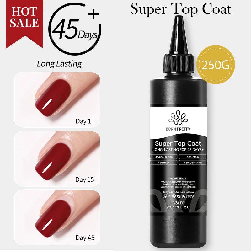 250g Super Top Coat Gel Nail Polish Set