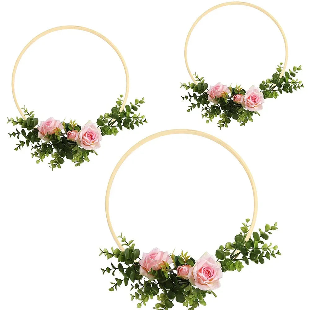 2Pcs Bamboo Floral Hoop