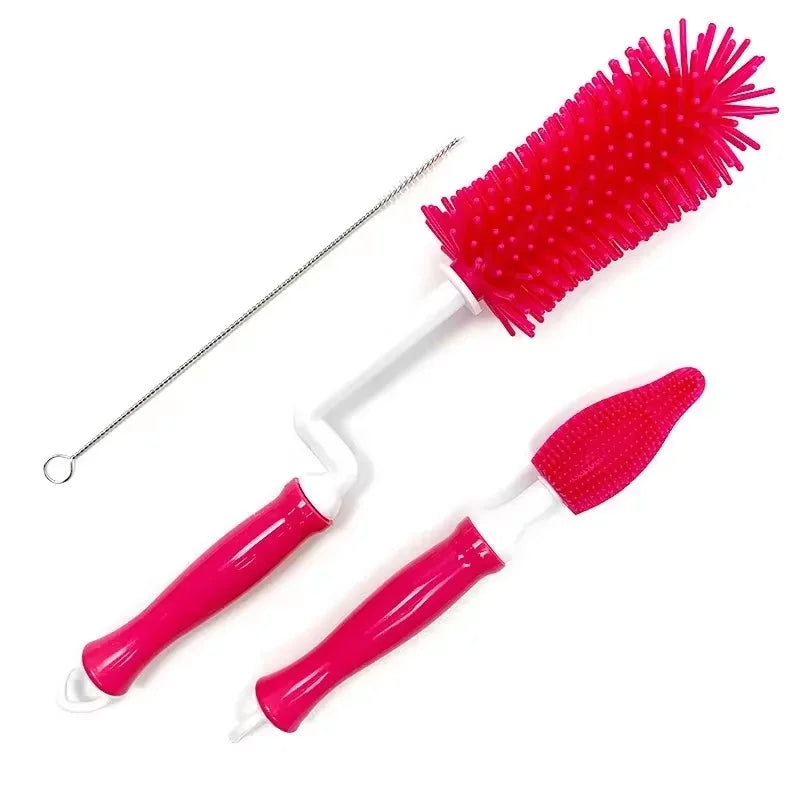 Silicone Bottle Cleaning Brush Set