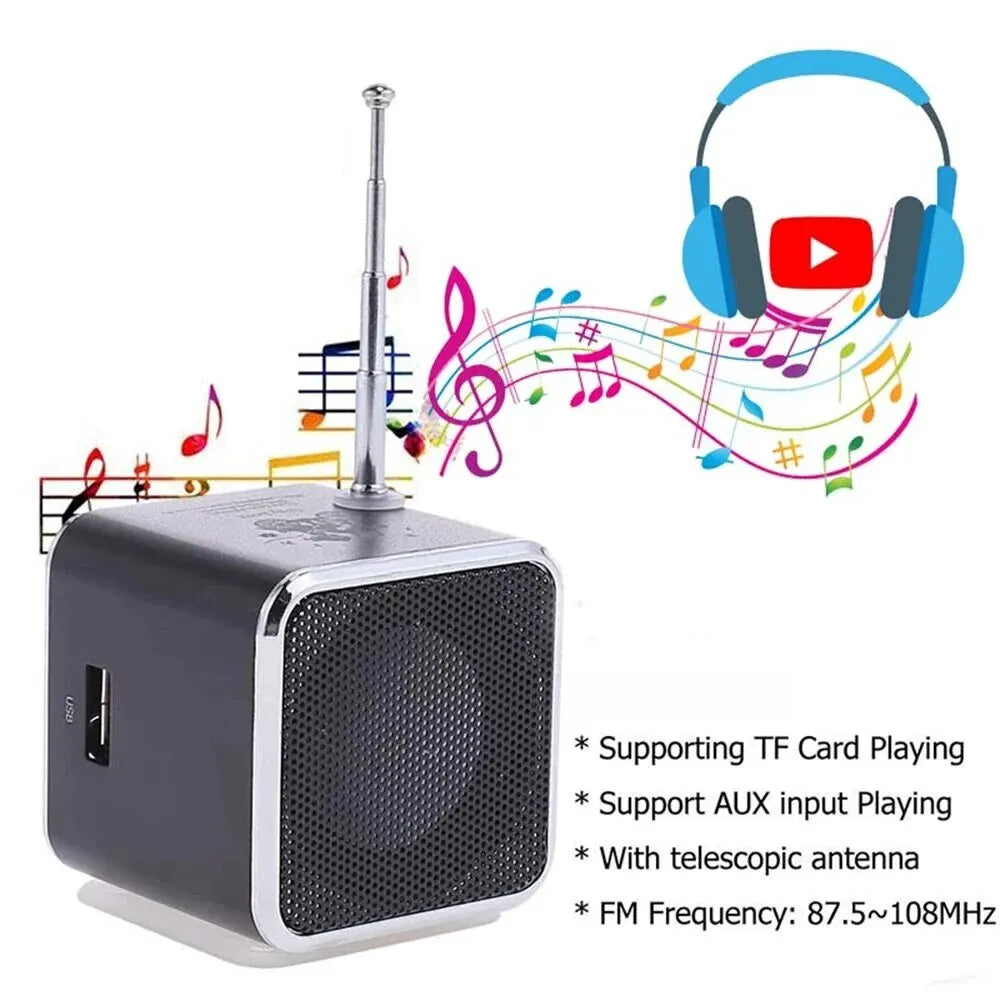 Portable Rechargeable FM Radio Mini Bluetooth Speaker
