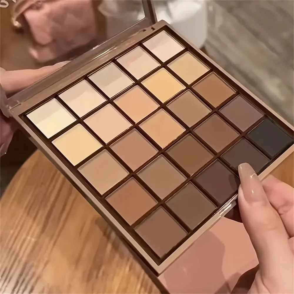 25-Color Matte and Shimmer Coffee Nude Eyeshadow Palette