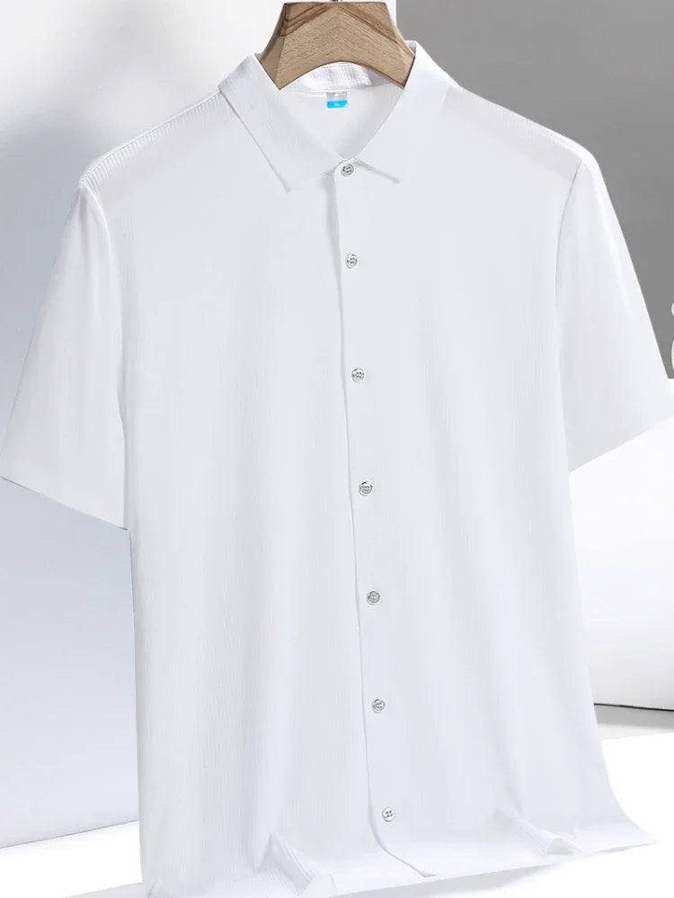 Plus Size Ice Silk Shirt