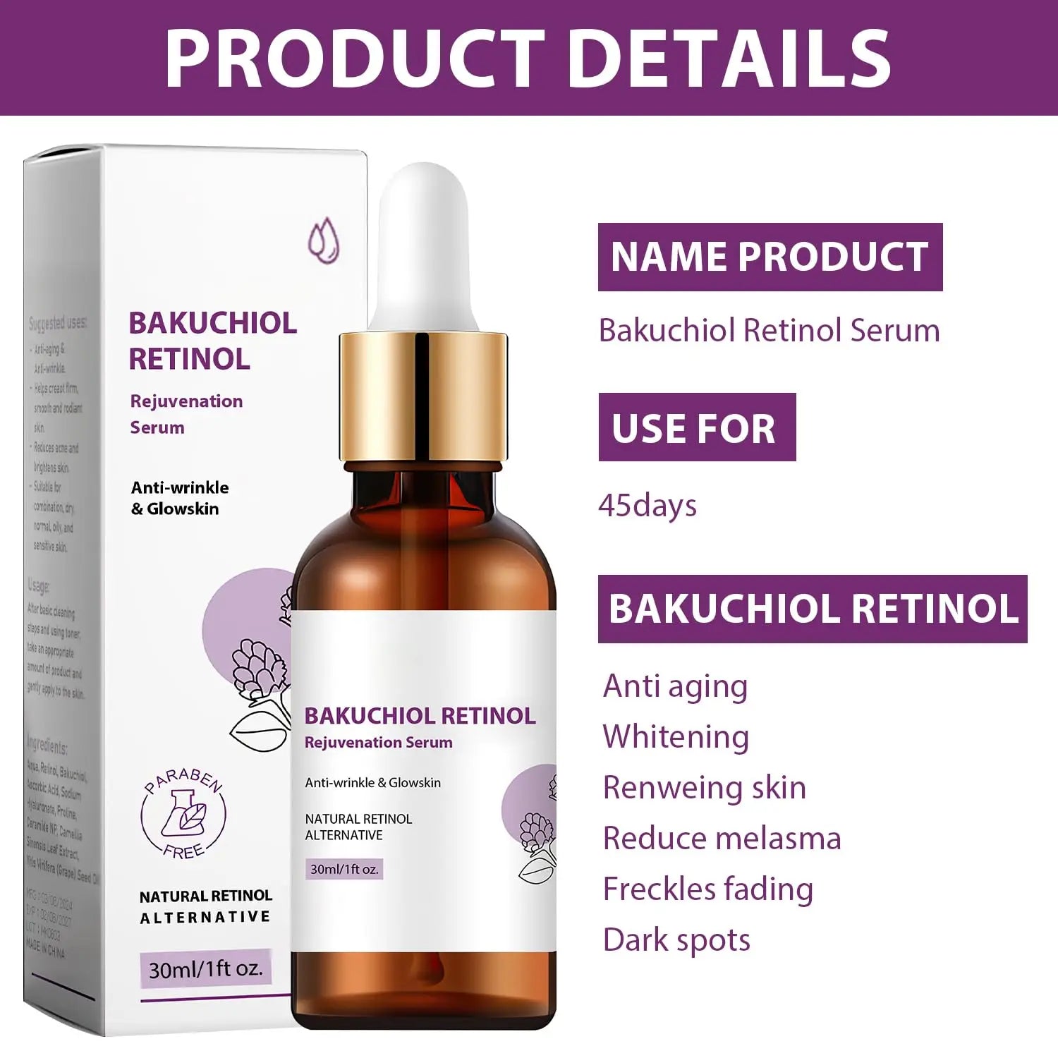 Bakuchiol Natural Retinol Serum