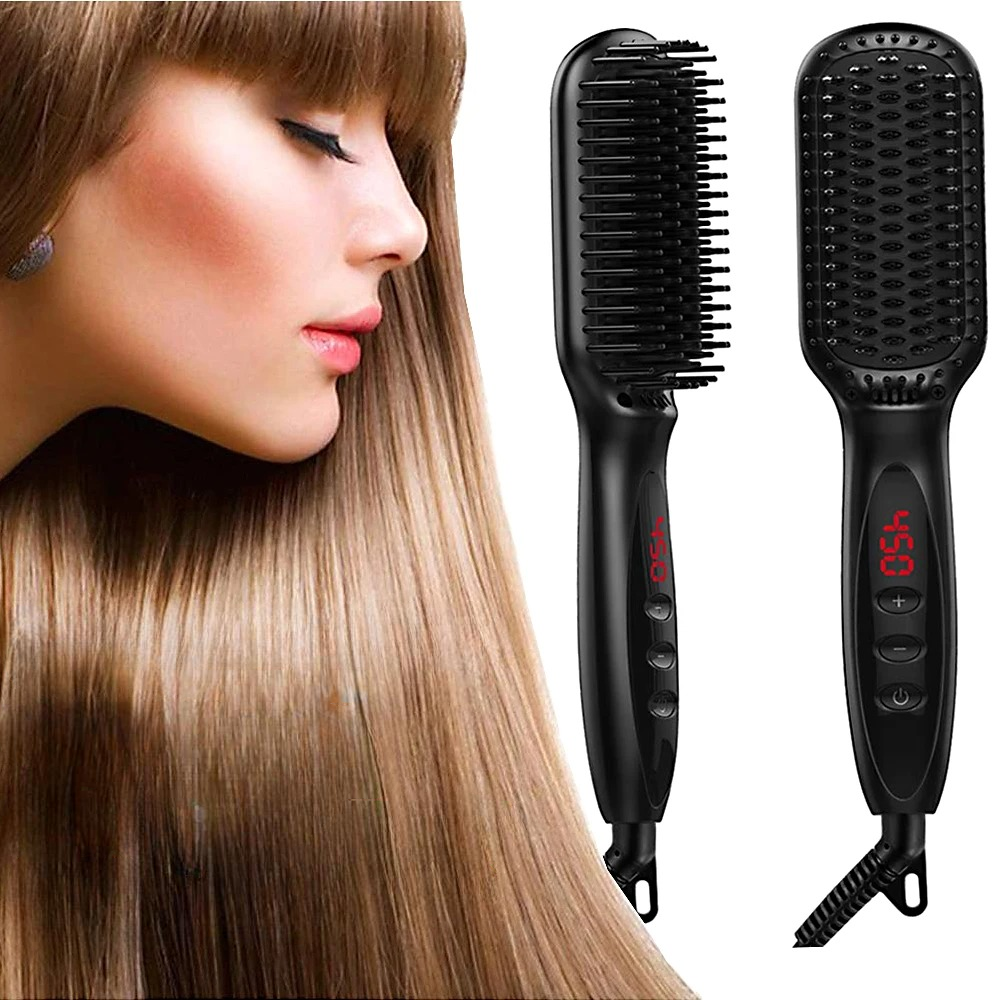 Hair Straightener Brush Comb