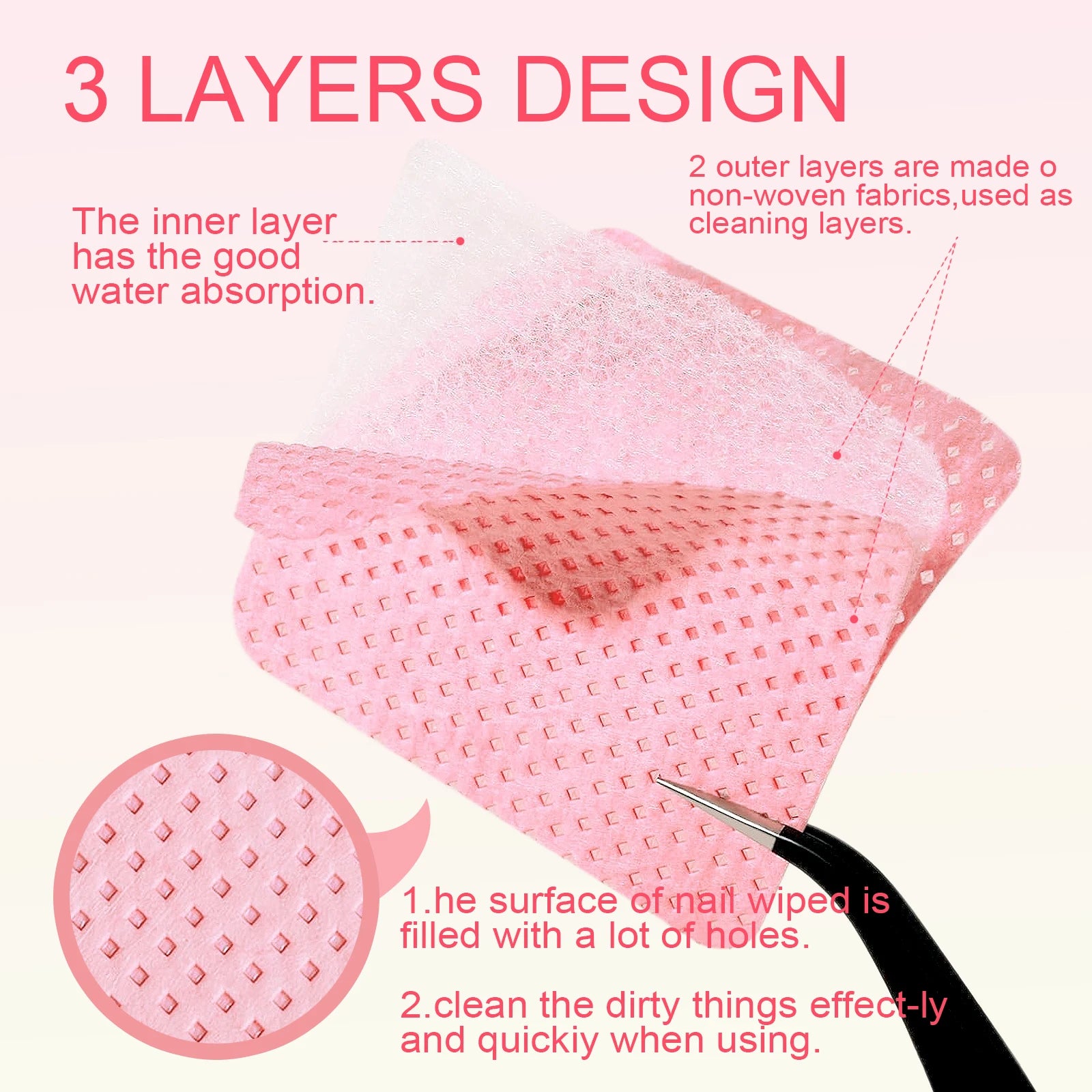 Lint-Free Beauty Cleaning Wipes