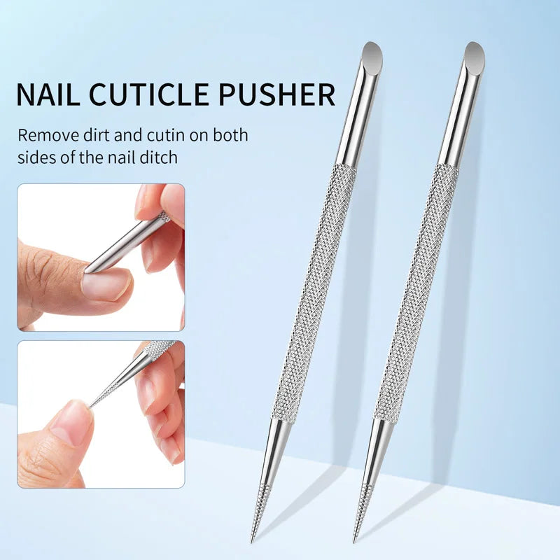 Double-Ended Stainless Steel Cuticle Pusher and Remover
