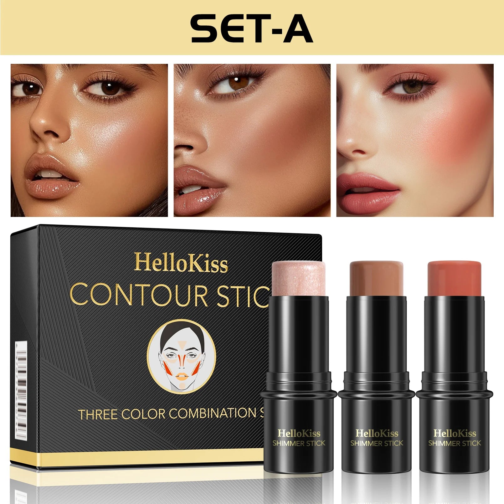 4-in-1 Cream Contour and Highlight Makeup Sticks