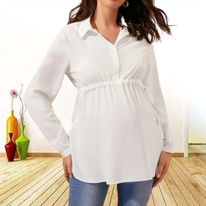 Fashionable V-Neck Maternity Shirt