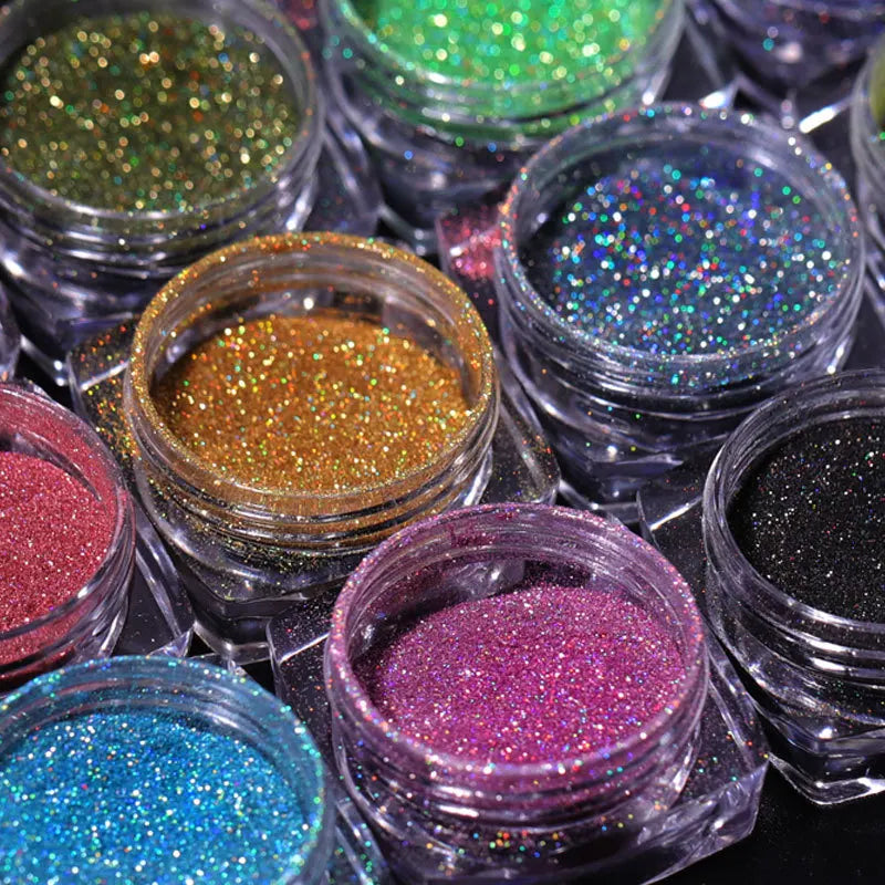 12-Jar Holographic Unicorn Glitter Powder Set