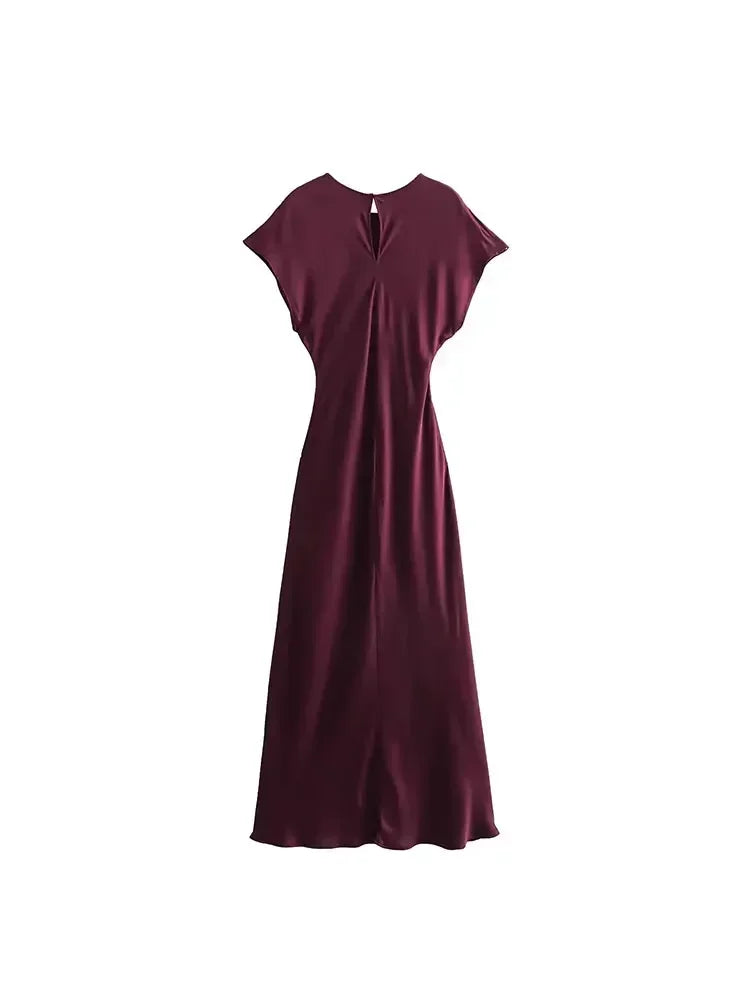 Elegant Satin Midi Dress