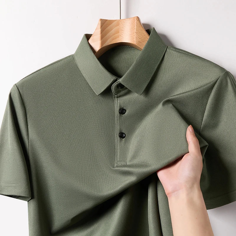 Summer Ice Silk Polo Shirt