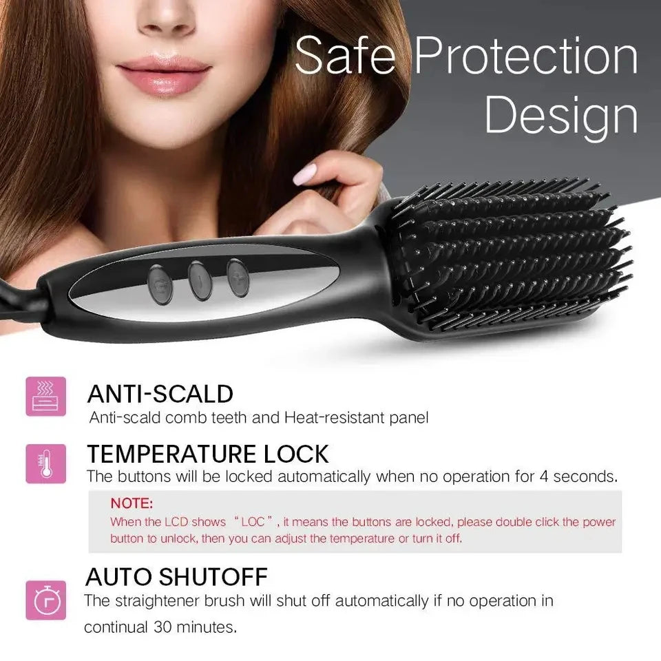 Hair Straightener Brush Comb