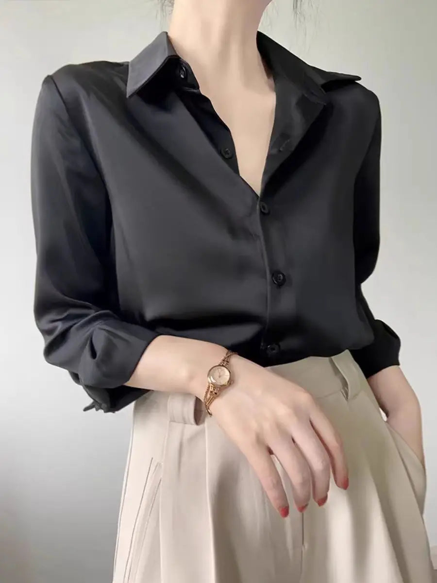 Elegant Satin Work Shirt