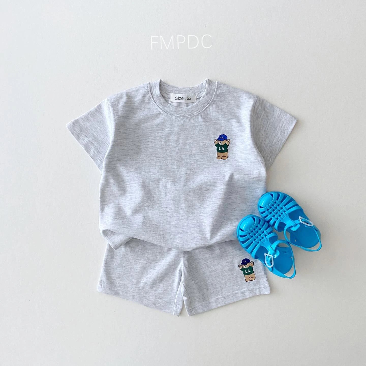 Embroidered Bear Summer Clothes Set