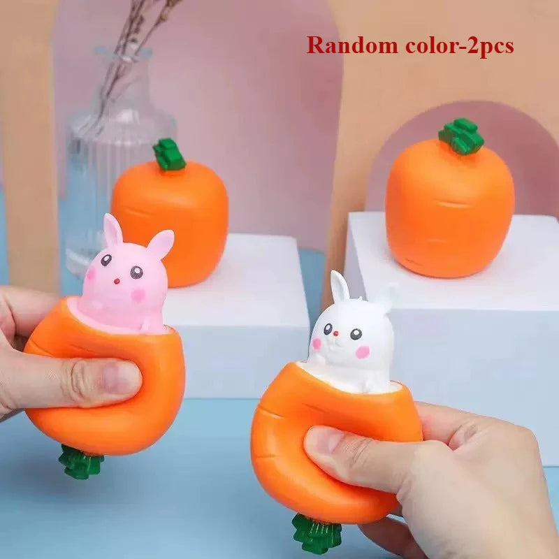 2pcs Carrot Rabbit Squeeze Toys
