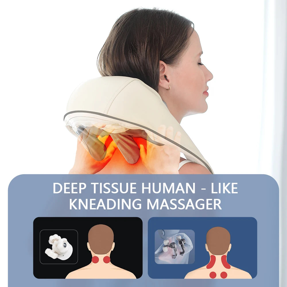 Wireless Brushless Motor Neck and Shoulder Massager Shawl