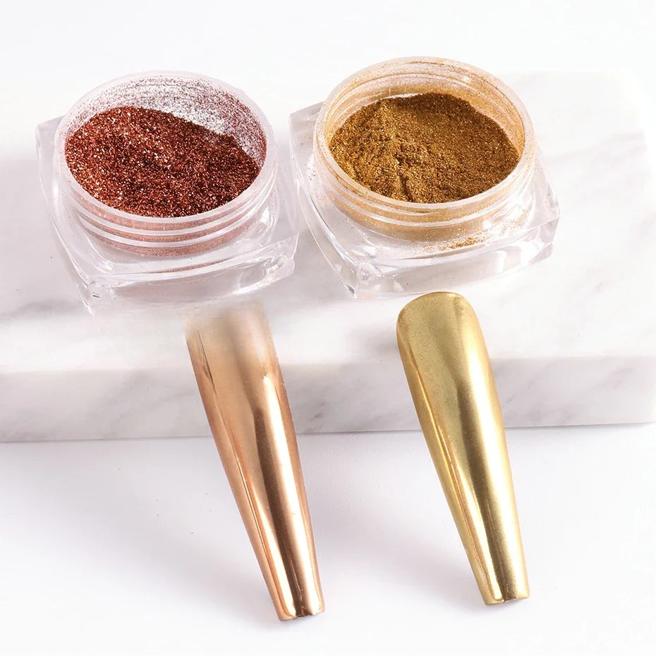Gold and Silver Magic Mirror Chrome Powder for Metallic Nails