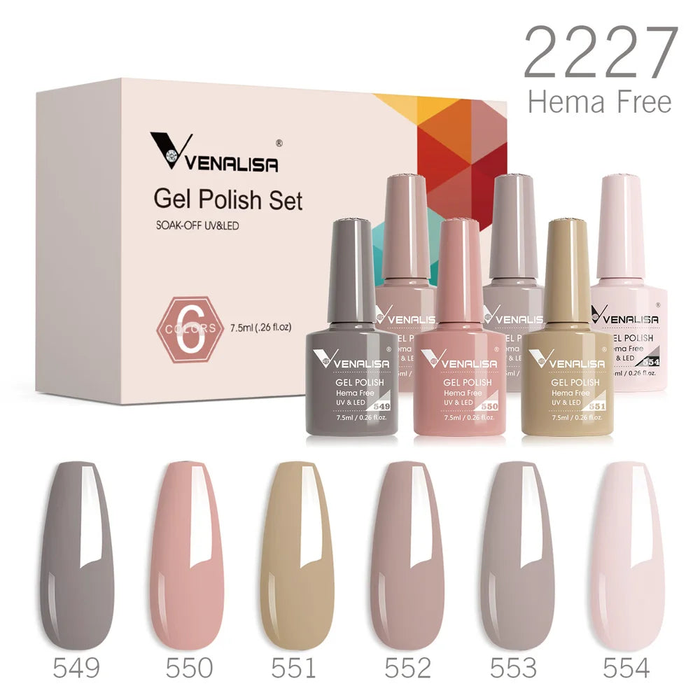 Autumn Earth-Tone Gel Nail Polish Set