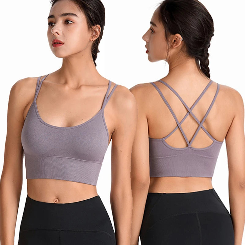 Padded Cross Back Sports Bra