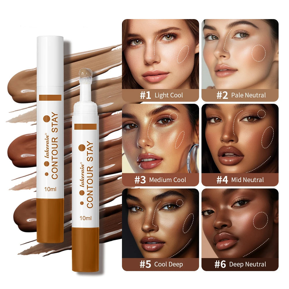Waterproof 6-Color Liquid Contour Cream Bronzer