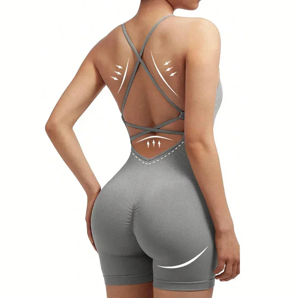 Criss-Cross Backless Romper