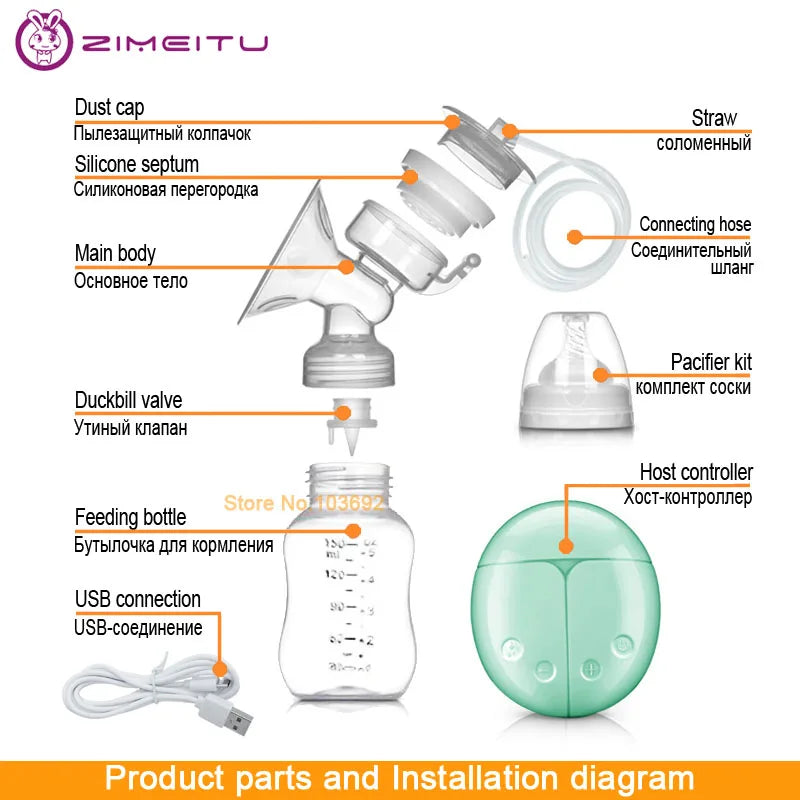 Double Electric Breast Pump with USB Charging