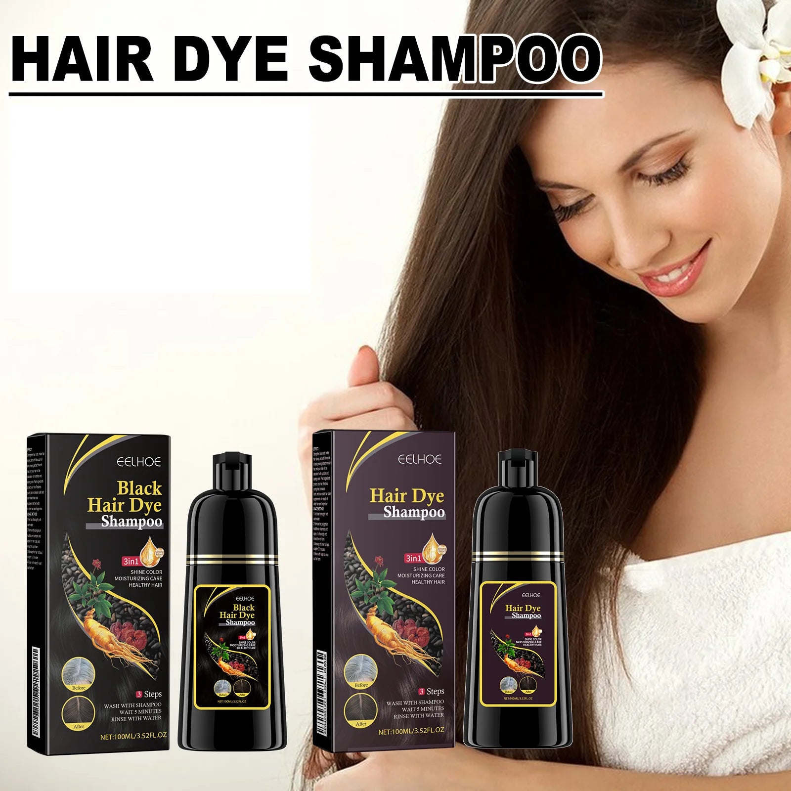 100ml Natural Plant Hair Dye Shampoo