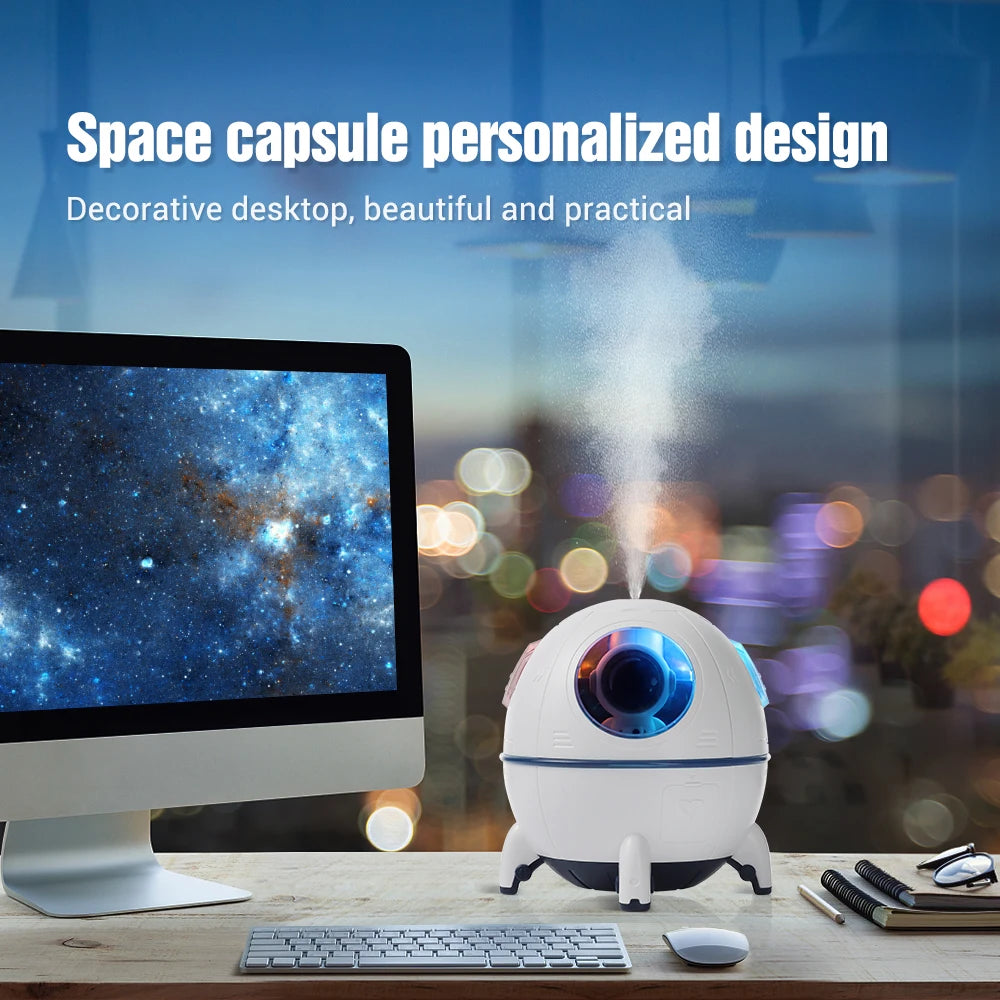 Desktop Space Capsule Air Humidifier with LED Light Astronaut
