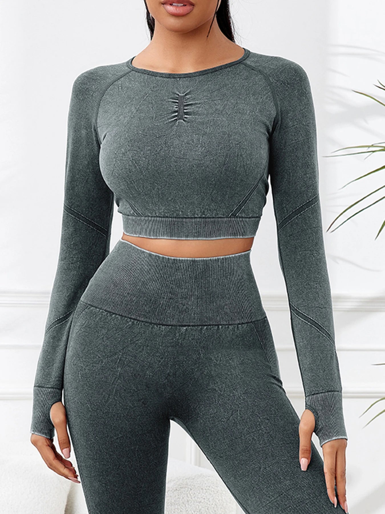 Seamless Long Sleeve Yoga Crop Top