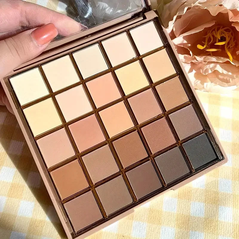 25-Color Matte and Shimmer Coffee Nude Eyeshadow Palette