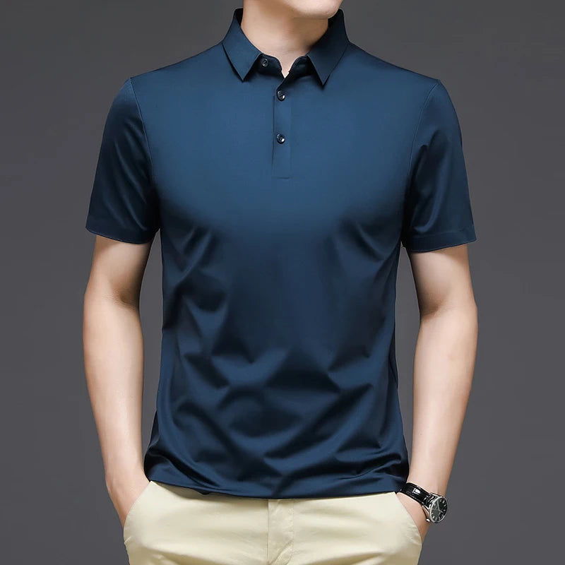 Slim Mulberry Silk Polo Shirt