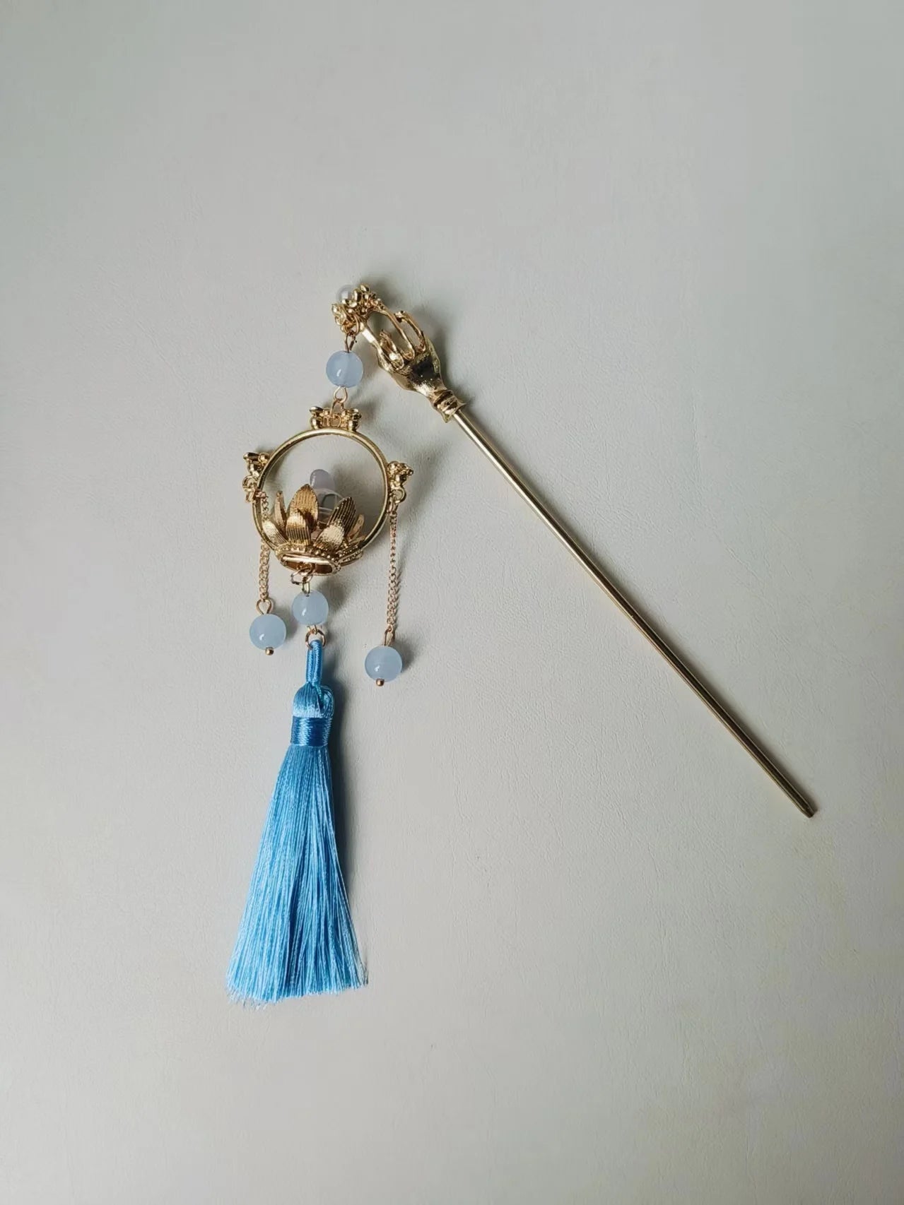 Elegant Peacock Pearl Tassel Hair Stick