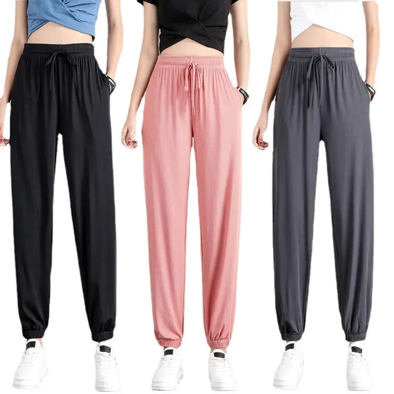 Wide Leg Ice Silk Sweatpants