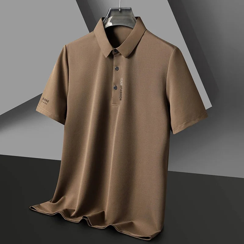 Ice Silk Printed Polo Shirt