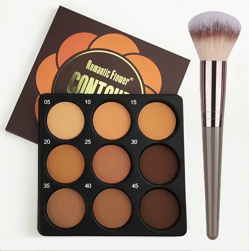9-Color Waterproof Matte Contour Concealer Palette