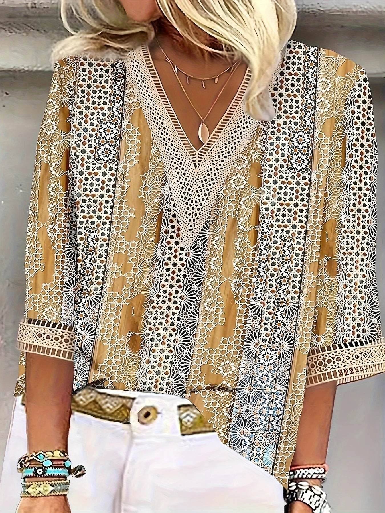 Elegant Plus Size Loose Long Sleeve Casual Shirt