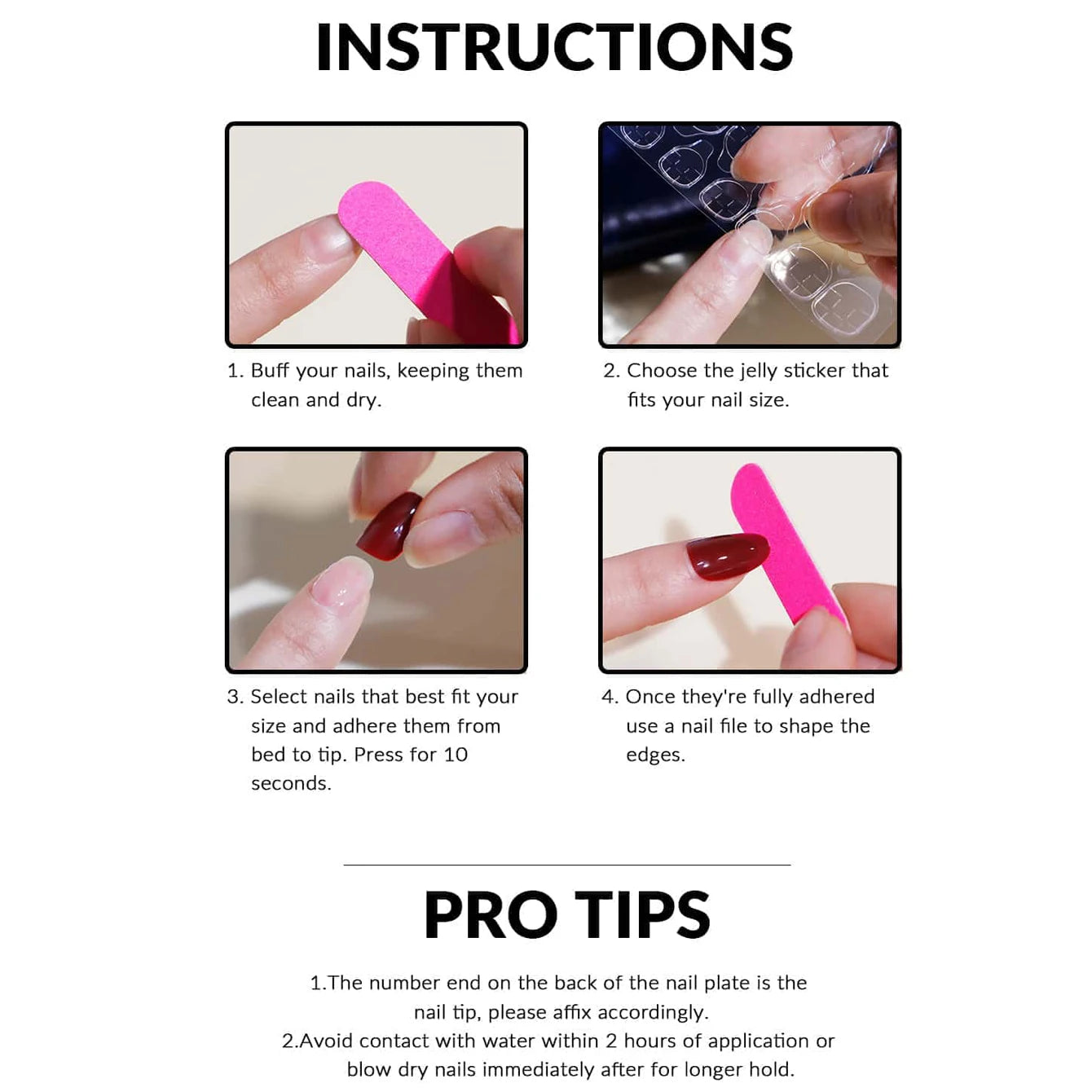 24PCS Pink French Almond Press-On Nails